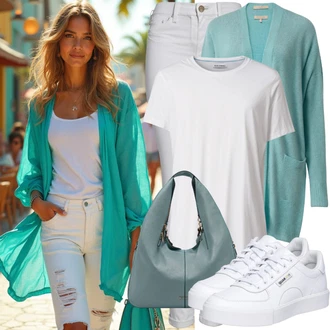 Old Money Outfit s Bílá/Krémová Džíny Kožená bunda/Slim Fit Džíny/Kotníková Bota/High Waist Džínové Kalhoty/Termální Džíny/Džíny s Rozparkem/Kožené Boty/Push up Džín Only "Krásný letní vzhled"Look: Styl, Cool, Old Money, Univerzitní