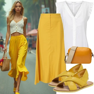 Krátká Outfit s Bílá Halenka s Krátkým Rukávem/Kožená bunda/Průhledná blůza/Halenkový Top/Sportovní Halenka venaton "Krásný letní vzhled"