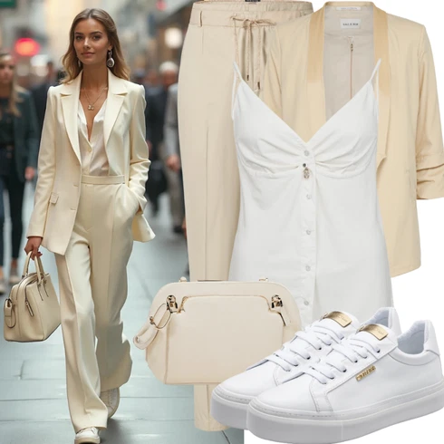 Kombinace Hnědá/Béžová/Khaki Oblek Bezrukávní Šaty Pull&Bear