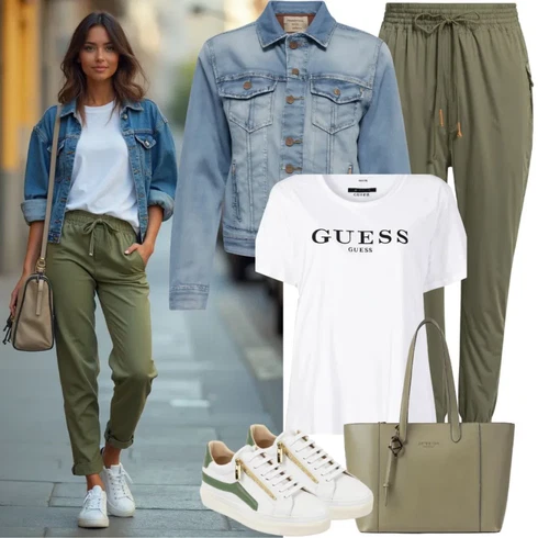 Kombinace Zelená/Tmavě Zelená Ležérní Kalhoty/Paperbag Kalhoty/Bengaline Kalhoty/Mušelínové Kalhoty/Chinos VERO MODA