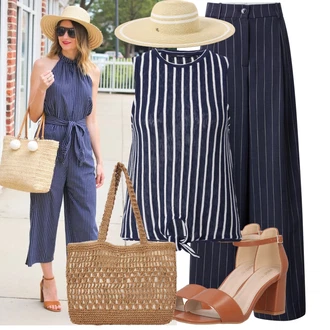 Outfit sa Narandžasta/Smeđa Sandala na Petu/Sandalice s blok petom/Sandala s petom About You "Odličan za slobodno vrijeme"
