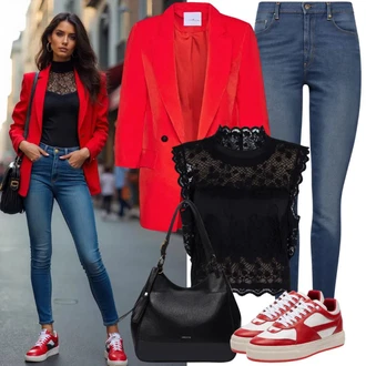 Outfit s Modrá/Lilové barvy/Tmavě modrá/Světle modrá Kožená bunda/Dámské Džíny s Délkou 7/8/Džíny s Nízkým Sedem/Džíny s Dírou/Kožené Boty/Navlékací džíny/Push up Džín/Džíny s Rozparkem/Džín s Nízkým Pasem Only "Lehký outfit"