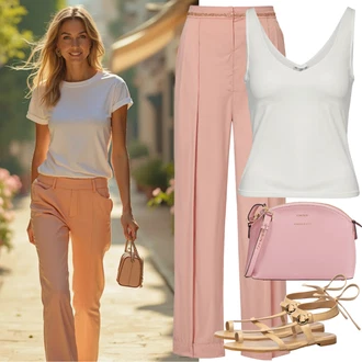 Poletne Outfiti Festival mit Roza Torbica za čez ramo/Torba za čez ramo/Mini torbica/Torbica za mobilni telefon/Satchel torba/Torba za čez ramo DeFacto, Bež/Rjava Sandal z blok peto/Sandala/Sandala s peto/Čevelj s trakom/Vintage sandal made in italia "Lep poletni videz"Look: Banka, Dan plaže, Pustovanje, Koncert, Festival, Gala, Šola, Posebni dogodki, Malle, 30. rojstni dan, Pop koncert