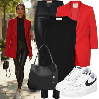 Outfit s Černá Kožená Kalhoty/Motorkářská kalhoty/Legíny Kožený Vzhled/Kalhoty z Umělé Kůže Only "Letní oblečení"