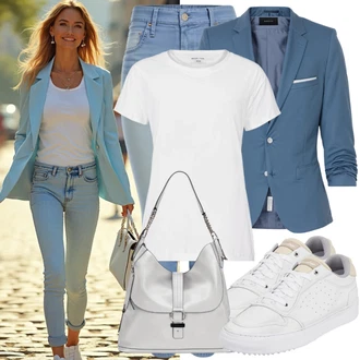 Maxi Outfit s Černá/Zelená/Bílá/Tmavě zelená Kožená bunda/Termální Džíny/Motorkářské Džíny/Džíny s Rozparkem/High Waist Džínové Kalhoty Dr. Denim "Letní oblečení"