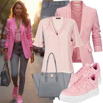 Outfit s Růžová/Fialová/Hnědá Neformální Sako/Kožená bunda/Kožená bunda pro muže/Pletený Sako/Blůzové Sako/Krátké Sako/Blejzrové Bund/Elegantní Sako/Bavlněný Sako/Teplákový blejzr/Kožená Pánská Bund Only "Letní oblečení"