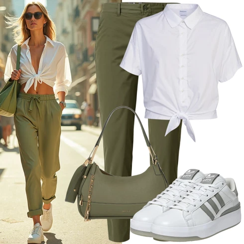 Kombinace Tmavě Zelená/Khaki/Zelená Úzká Kalhoty/Business Kalhoty/Obleková Kalhoty/Kalhoty se Štěrbinou WE Fashion