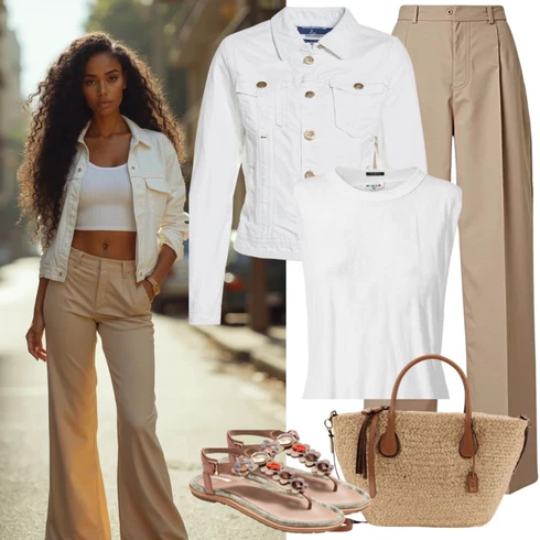 Kombinace Béžová/Khaki/Hnědá Plisovaná Kalhoty/Marlene Kalhoty/Plisovaná Kalhoty/Palazzo Kalhoty/Kalhoty s nášivkou uprostřed/Culotte Kalhoty/Mušelínové Kalhoty/Navlékací Kalhoty/Slinky Kalhoty Lascana