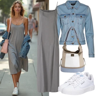 Boho Outfit s Hnědá/Béžová/Khaki/Šedá Žerzejové Šaty/Boho Letní Šaty/Šaty S Rovným Střihem/Šaty na tenké ramínko/Šaty Bez Rukávů/2-v-1 šaty/Mini Šaty/Letní Šaty/Saténové šaty/Tunikové šaty/Plážové Šaty temu "Letní vzhled pro módní ženy"Look: Krásný, Elegantní, Boho, Příliš oblečený, Cool, Extravagantní