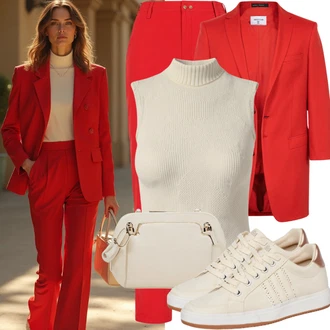 Outfit sa Bijela/Bež/Krem Tenisica s platformom/Niska Tenisica bershka "Lijepa odjeća"