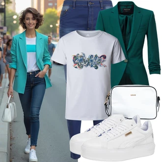 90-ich Skate Outfit sa Bijela Ljetna Tenisica/Tanka Tenisica/Niska Tenisica/Kožna Tenisica/Tenisica s platformom/Skate cipela "Ljetni izgled za modne žene"Look: klasický, Skater, Sportski, Steampunk, Hip Hop, Retro, Estetika, 90-ich, S zakovicama, Surfanje, Aerobik, Skate