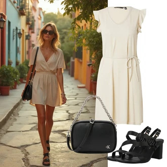Velike velikosti outfit mit Črna/Siva Torbica za čez ramo/Vrečka za prenašanje/Torba za čez ramo/Billfold/Mini torbica/Satchel torba/Torba za čez ramo Calvin Klein Jeans "lušten poletni videz"
