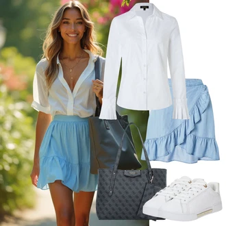 Velike velikosti outfit mit Temno modra/Siva/Temno siva/Modra Nakupovalna torba/Poslovna torba/Vrečka za prenašanje/Torba za čez ramo/Pisarniška torba/Torba za čez ramo/Nakupovalka Guess "lušten poletni videz"