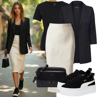 S Resicama Outfit sa Crna Oversize Sako/Kargo Blejzer/Boyfriend Sako Trendyol "Mega lijepa ljetna odjeća"