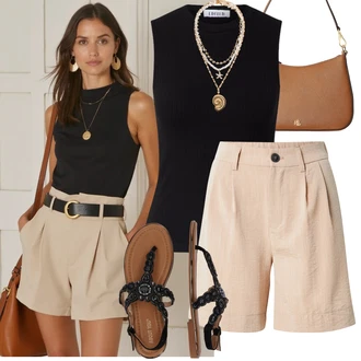 Kombinacije za ljeto Prekrasan sa Smeđa/Bež/Bijela Polo Ralph Lauren "Ljetni look za svaki dan"Look: cool, Elegantan, Prekrasan, Jazz, Old Money, 20-ih godina, Šik