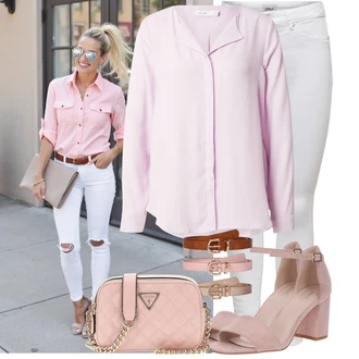 Kombinacije za ljeto Prekrasan sa Siva/Srebro/Bijela/Krem Treggings/Skinny Hlače/Traper Tajice/Jeggings/Push-up Hlača Only, Pink/Zlatni/Bež Klasični Remeni/Kožni Remen/Ženski Opasak bez Kopče/Ležerni Remen About You "Ljetna odjeća"Look: Rap, Boja, cool, Old Money, Sveučilišna, Prekrasan, Besprijekorno, Disko, Retro, 80-te roky, Vintage, Chic, Western
