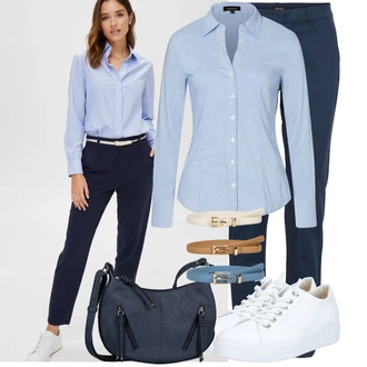 Kombinacije za ljeto Prekrasan sa Bijela/Bež/Svjetloplava Ženski Opasak bez Kopče/Ležerni Remen/Klasični Remeni/Kožni Remen About You "Ljetna odjeća"Look: Chic, klasický, cool, Pomorski, Prekrasan, Old Money, Unisex, Vintage, Retro, 80-te roky