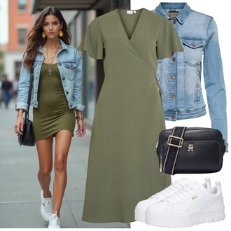 Letadlo Outfit s Šedá/Bílá Teniska na platformě/Nízká Teniska Puma "Skvělý pro volný čas"