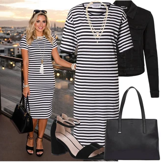 Vanjski Outfit sa Crna/Bež Sandala na Petu/sandala s platformom/Polu-ortopedska cipela/Sandala s vratilom/Puna Peta Cipela/cipela s remenom About You "Moderan outfit za slobodno vrijeme"Look: Premium, Elegantan, Vanjski, Besprijekorno, Punk, klasický, Duckfeet, cool