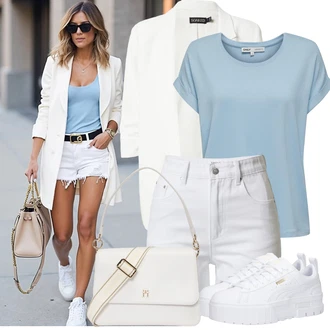 Outfit s Bílá/Krémová Kalhoty s dírou/Kalhoty se Štěrbinou/Plážová Kalhoty/Kalhoty s Vysokým Pasem/Navlékací Kalhoty/Sportovní kalhoty Cyklistická Kalhoty/Twillová Kalhoty/Bavlněná Kalhoty Edited "Skvělý pro volný čas"