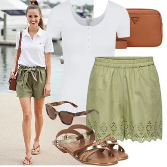 Outfit sa Narandžasta/Smeđa/Crvena/Bež Torba preko ramena/Torbica/Mala Torbica/Muška torba/Torba za rame/Pojasna torbica Guess "Odličan za slobodno vrijeme"