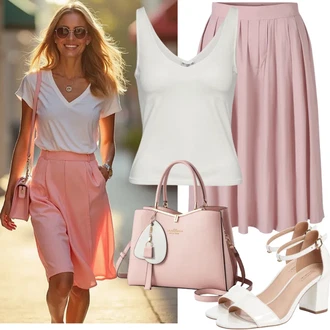 Outfit s Bílá/Krémová Bota Sandál Na Podpatku/Svatební Bota/Sandál s podpatkem/Sandál Na Širokém Podpatku/Přezková Bota/Letní Bota celena "Módní letní vzhled"