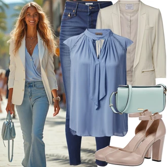Kombinacije za posao Denim/Traper sa Svjetloplava/Plava Kožna Jakna/High Waist Traperice/Muška Kožna Jakna/Čizma do Gležnja/Capri Traperice/Skraćene Traperice/Slip-on Traperice/Ženske Traperice 7/8 Dužine/Push-up Traperice/Traperice s Prorezom Calvin Klein Jeans "Modni ljetni outfit"