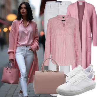 outfit mit Bela/Krem Kavbojke Usnjena Jakna/Ženske 7/8 Kavbojke/Gležnarji/Capri Kavbojke/Odrezane Kavbojke/Girlfriend Kavbojke/Kavbojka z Nizkim Pasom/Push up Kavbojke/Regular Fit Kavbojke/Ozke Kavbojke/Usnjene Čevlje/Zožene Kavbojke orsay "Modni prosti čas outfit"