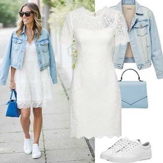 Outfit sa Siva/Bež/Bijela Niska Tenisica/Tenisica s platformom Puma "Modni slobodno vrijeme outfit"