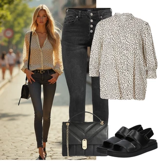 outfit mit Črna/Krem Veganski čevelj/Zaprta sandala/Sandala z visokim gležnjem/Čevelj s trakom/Rimski sandal Calvin Klein "outfit za poletje"