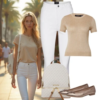 Disko outfit mit Siva/Bela/Krem Termo Hlača/Jeggings/Pajkice z Visokim Pasom/Treggings/Pajkice z Razporkom/Skinny Hlače VERO MODA "outfit za poletje"Look: Stil, Klasična, Kul, Disko, Stari denar, Zunaj, Brez šivov, Preproste, Športno