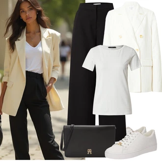 Šálový límec Outfit s Bílá/Růžová/Žlutá/Oranžová/Khaki Nezařazené about you x iconic by tatiana kucharova "Letní oblečení"