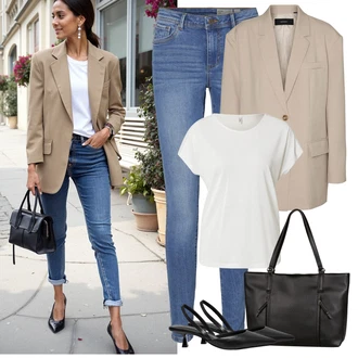 Outfit s Modrá/Světle modrá Jeggings/Kalhoty Slim & Skinny Skinny Kalhoty/Džínové Legíny VERO MODA "Perfektní na léto"