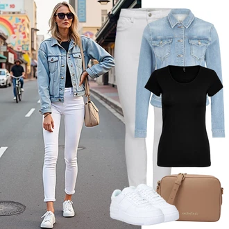 Krátká Outfit s Bílá/Modrá Teniska Skate Bota/Nízká Teniska/Teniska na platformě/Kožené Tenisky Nike Sportswear "Perfektní na léto"