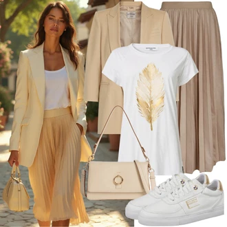 Outfit s Bílá/Béžová/Krémová/Khaki/Modrá Bota Vintage teniska/Letní tenisky/Nízká Teniska/Teniska s dírkovaným vzorem/Úzká teniska/Skate Bota/Kožené tenisky Nike Sportswear "Perfektní pro léto"