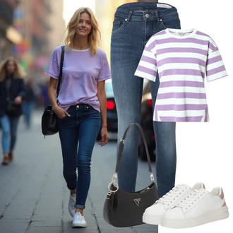 Rave outfit mit Bela/Roza/Krem Usnjene superge/Superge Nizka/Plato-Sneaker/Ozka superga/Poletne superge Guess "poletna oprava"Look: Bar, Koncert, Gala, Ibiza, Rave, Šola, Valentinovo, Poroka