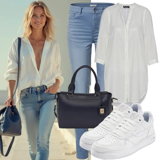 outfit mit Modra/Svetlo modra Ozke Kavbojke/Push up Kavbojke/Usnjena Jakna/Zimska jakna/Kavbojke Visokega Pasu/Odrezane Kavbojke/Usnjene Čevlje/Kavbojke na Poteg/Termodžinsi/Moška Usnjena Jakna/Gležnarji/Kavbojke z Razporkom United Colors of Benetton "Poletne obleke"