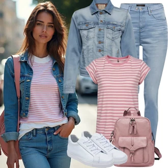 outfit mit Modra/Temno modra Kavbojke Usnjena Jakna/Kavbojka z Nizkim Pasom/Usnjene Čevlje/Ozke Kavbojke/Kavbojke Visokega Pasu/Push up Kavbojke/Kavbojke z Razporkom/Kavbojka z Nizkim Pasom Superdry "Poletni videz za vsakdanjo uporabo"