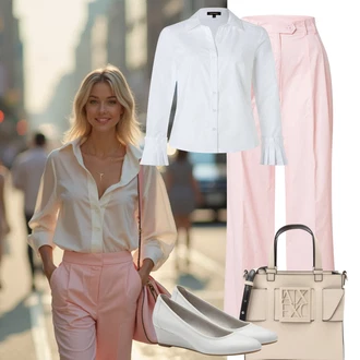 Dlouhé Outfit s Růžová Kalhoty s nášivkou uprostřed/Kalhoty se Štěrbinou/Plisovaná Kalhoty/Plisovaná kalhoty/Marlene Kalhoty/Obleková Kalhoty/Kalhoty s Vysokým Pasem/Mušelínové kalhoty Nasty Gal "Elegantní letní outfit"