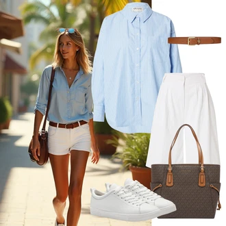 Velike velikosti outfit mit Siva/Khaki/Rjava Vrečka za prenašanje/Previjalna torba/Torba za čez ramo/Ročna prtljaga/Billfold/Pisarniška torba/Satchel torba/Torba za čez ramo/Nakupovalka MICHAEL Michael Kors "popoln poletni videz"