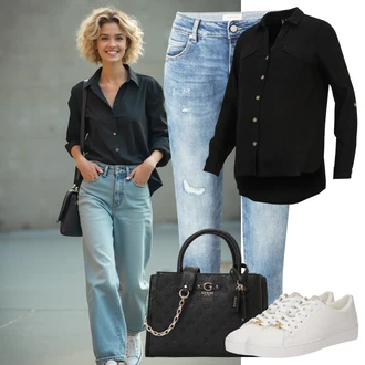 Outfity s boyfriend džínami "Outfit na léto"