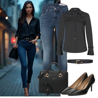 Oblazinjen outfit mit Črna/Rjava/Bela Poslovna Obutev/Udobna črpalka/Čevelj Z Visoko Peto/Visoka Peta Črpalka/Črpalka z Nizko Petom/Slingback Črpalka/Vintage Črpalka Polo Ralph Lauren "popoln poletni videz"