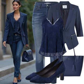 Outfit sa Svjetloplava/Plava Kožna Jakna/High Waist Traperice/Muška Kožna Jakna/Čizma do Gležnja/Capri Traperice/Skraćene Traperice/Slip-on Traperice/Ženske Traperice 7/8 Dužine/Push-up Traperice/Traperice s Prorezom Calvin Klein Jeans "Praktičan izgled"