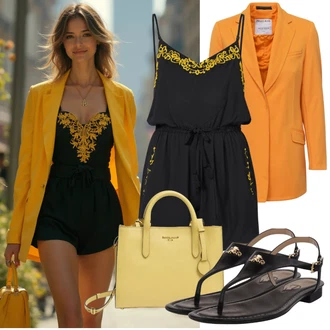 Outfit s Oranžová/Červená Kožená bunda pro muže/Blejzrové Bund/Boyfriend Sako/Kordové Sako/Bavlněný Sako/Dámský Potištěný Sako/Sametový Sako Rich & Royal "Praktický vzhled"