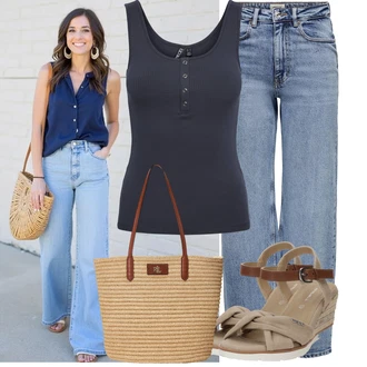 Kombinacije s "mom" trapericama Vintage sa Svjetloplava/Plava Traperice Široke Nogavice/Formalna Košulja/Dad Traperice/Traperice s Prorezom/Mom Jean/Vrećaste Traperice/High Waist Traperice/Traperice Opuštenog Kroja/Vintage traperice/Culotte Traperice Only "Lijepi ljetni look"Look: GoGo, Rap, Bad Taste, 90-ich, Vintage, Old Money, klasický