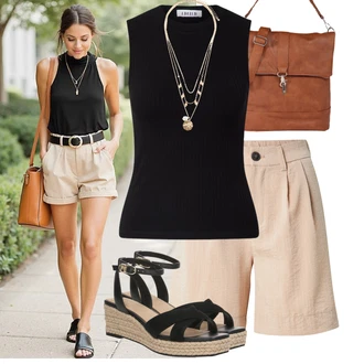 Kombinacije za ljeto Prekrasan sa Smeđa/Bež Poslovna Torba/Torbica/Torba Za Laptop/Torba za rame/MacBook futrola/Ured Za Torbu/Torba Za Notebook About You "Lijepi ljetni look"Look: Safari, Western, Prekrasan, Boho, cool