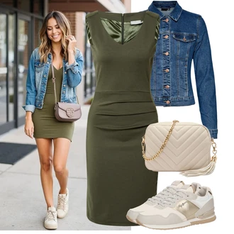 Denim/Traper Outfit sa Plava/Svjetloplava/Tamnoplava/Pastelne boje Kaput VERO MODA "Jedinstveni outfit za slobodno vrijeme"
