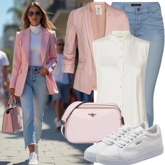 Outfit sa Svjetloplava/Plava Kožna Jakna/High Waist Traperice/Muška Kožna Jakna/Čizma do Gležnja/Capri Traperice/Skraćene Traperice/Slip-on Traperice/Ženske Traperice 7/8 Dužine/Push-up Traperice/Traperice s Prorezom Calvin Klein Jeans "Sjajan izgled za slobodno vrijeme"