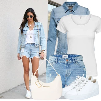 Outfit sa Bijela/Siva/Krem/Srebro Muške tenisice za trčanje/Funkcionalna majica/Obični top/Majica/Ležerna majica/Sportska majica Only "Praktičan look"
