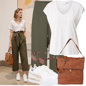 Outfit s Šedá/Bílá/Béžová Nízká Teniska/Teniska na platformě Puma "Výrazný letní vzhled"